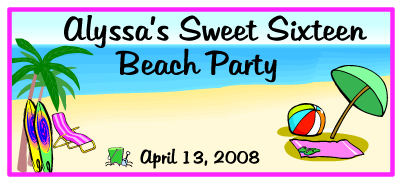 beach theme sweet sixteen 16 party favors