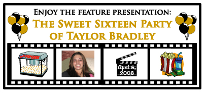 movie theme sweet sixteen 16 party favors